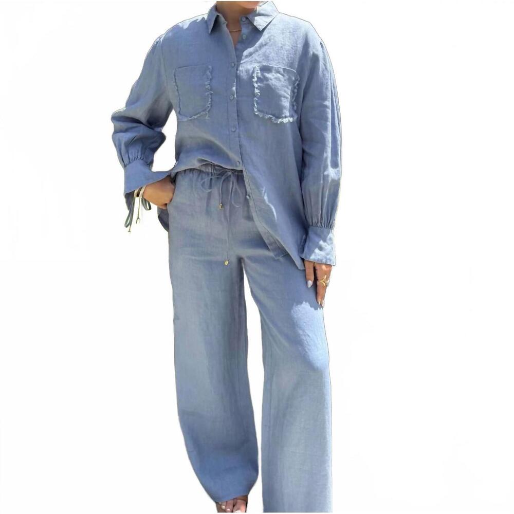 NEW STRAWBERRY PARIS mei long sleeve top in denim